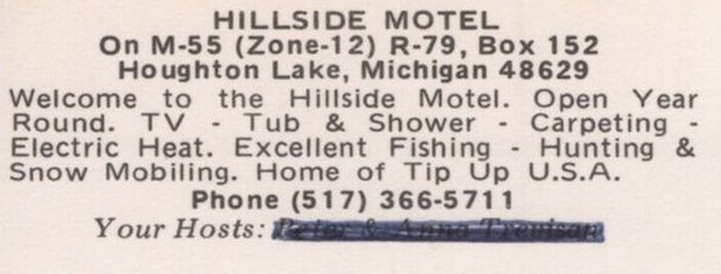 Hillside Motel - Vintage Postcard (newer photo)